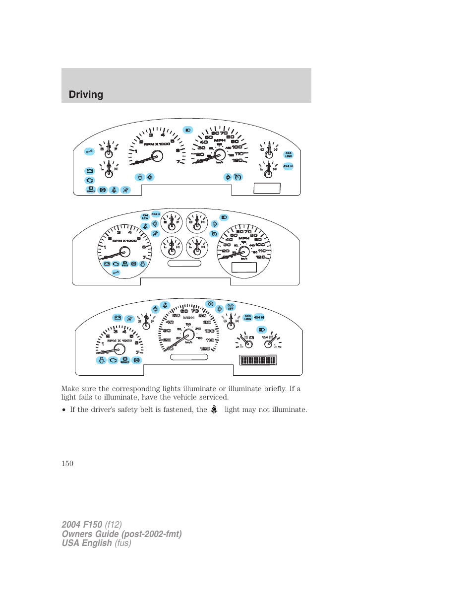 Driving | FORD 2004 F-150 v.3 User Manual | Page 150 / 304