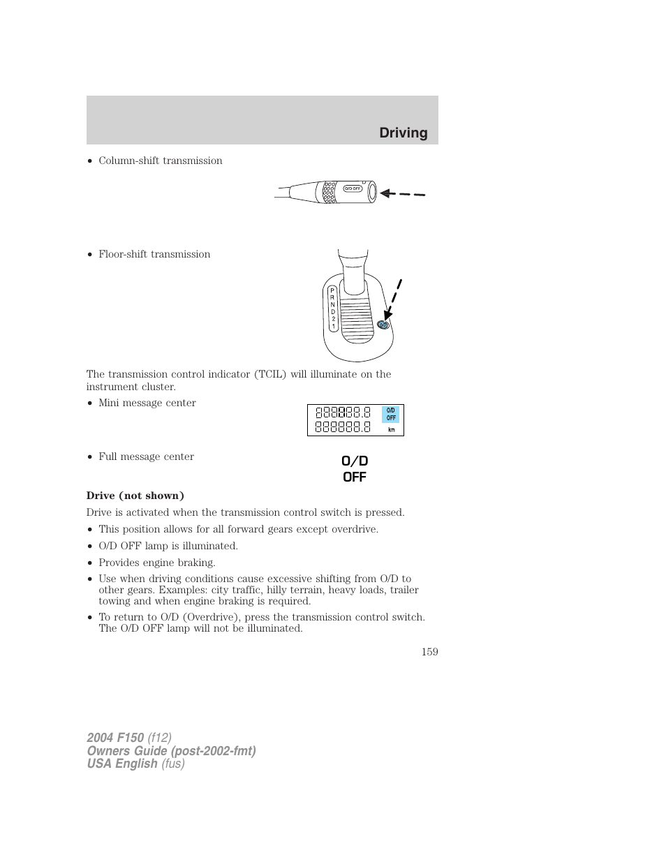 Driving | FORD 2004 F-150 v.3 User Manual | Page 159 / 304