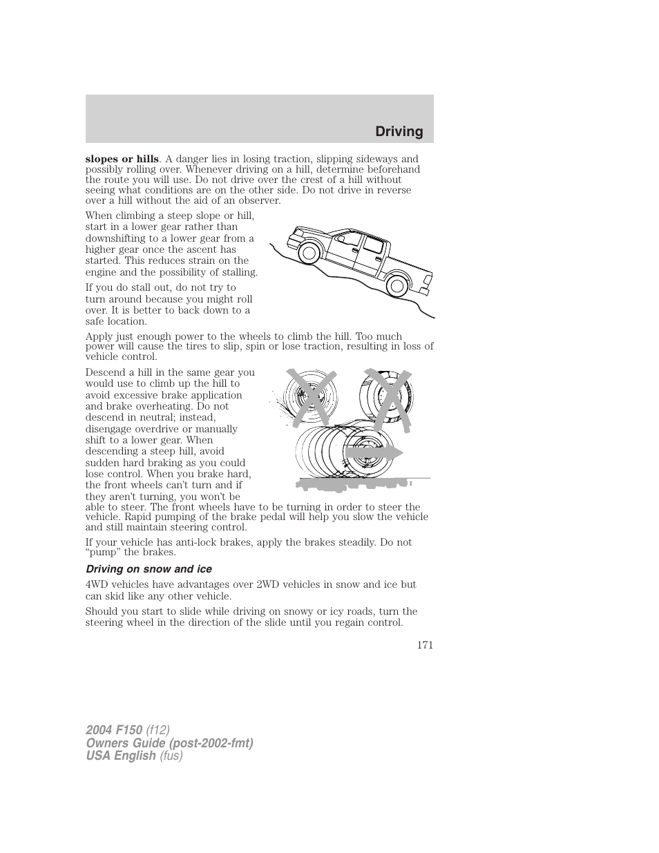 Driving | FORD 2004 F-150 v.3 User Manual | Page 171 / 304