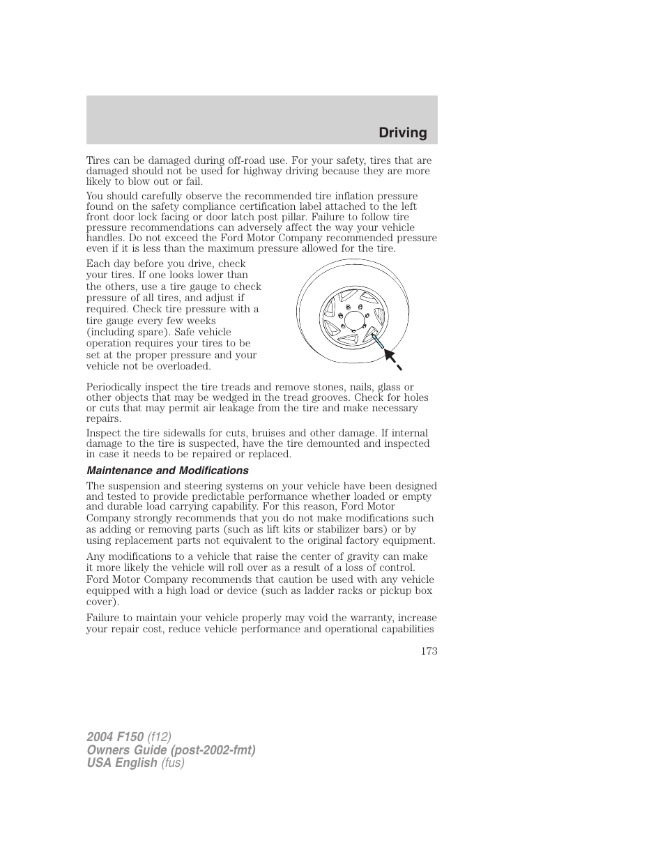 Driving | FORD 2004 F-150 v.3 User Manual | Page 173 / 304