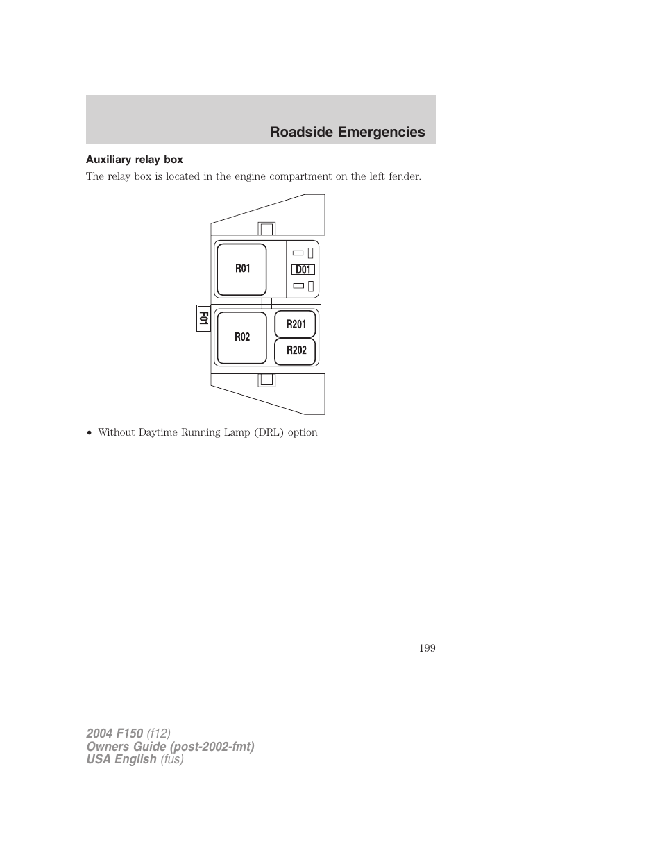 Roadside emergencies | FORD 2004 F-150 v.3 User Manual | Page 199 / 304