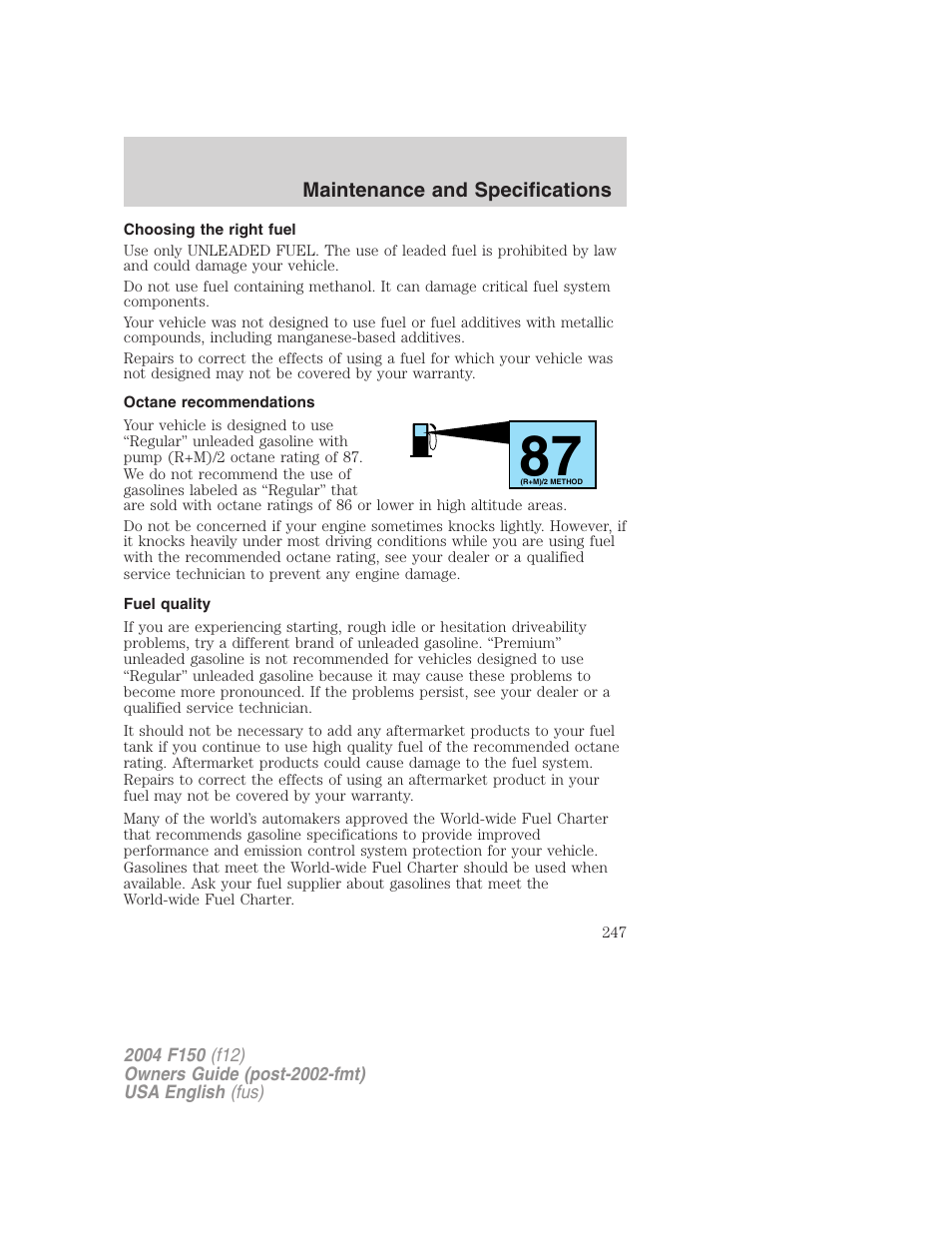 FORD 2004 F-150 v.3 User Manual | Page 247 / 304