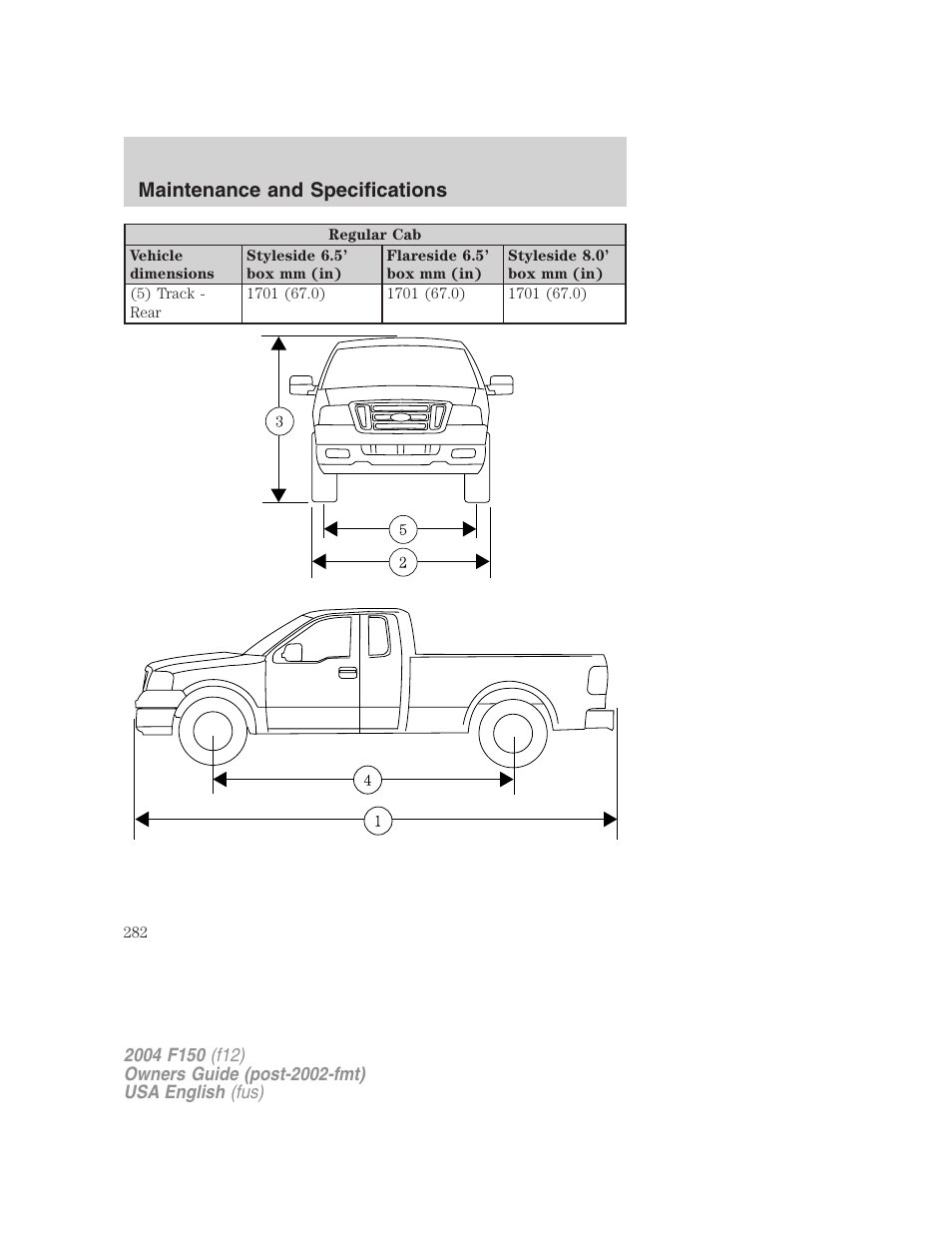 Maintenance and specifications | FORD 2004 F-150 v.3 User Manual | Page 282 / 304