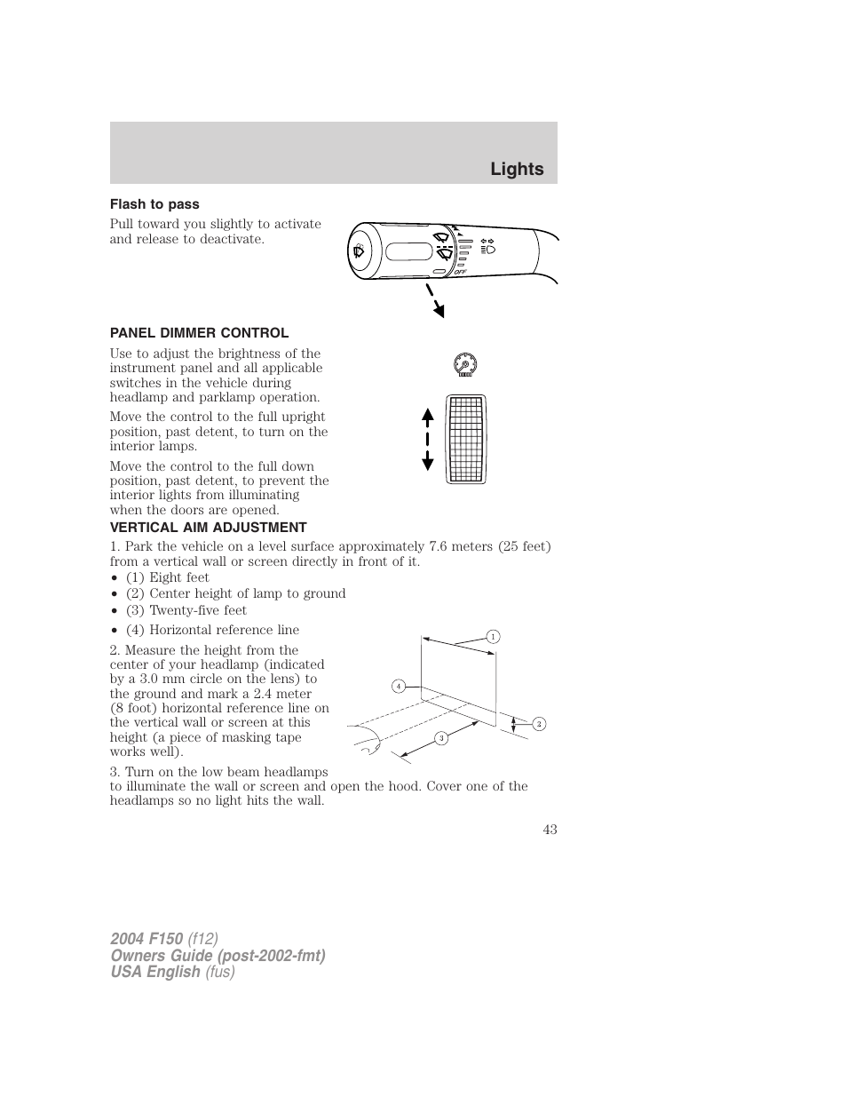 Lights | FORD 2004 F-150 v.3 User Manual | Page 43 / 304