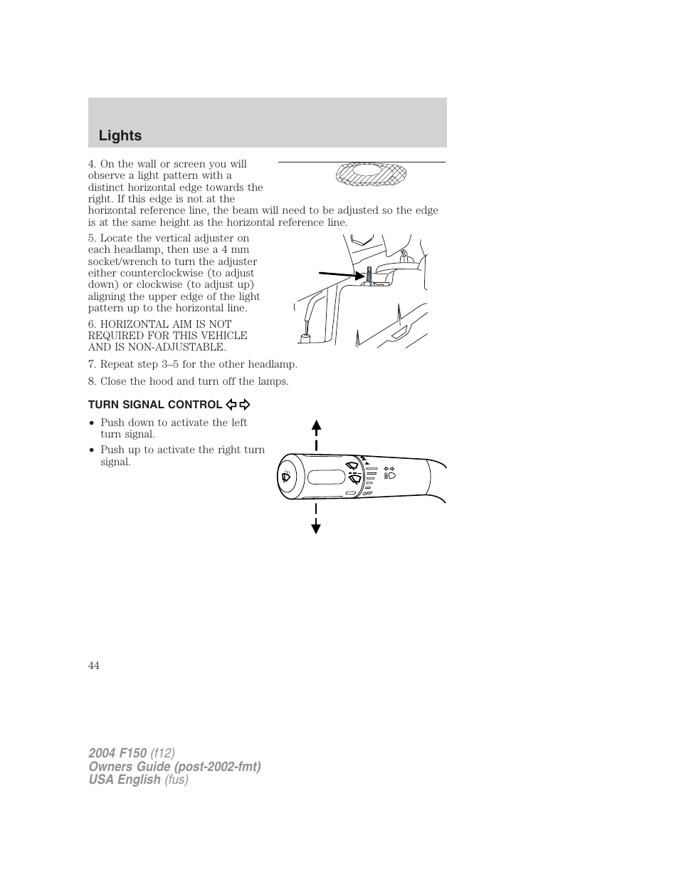 Lights | FORD 2004 F-150 v.3 User Manual | Page 44 / 304