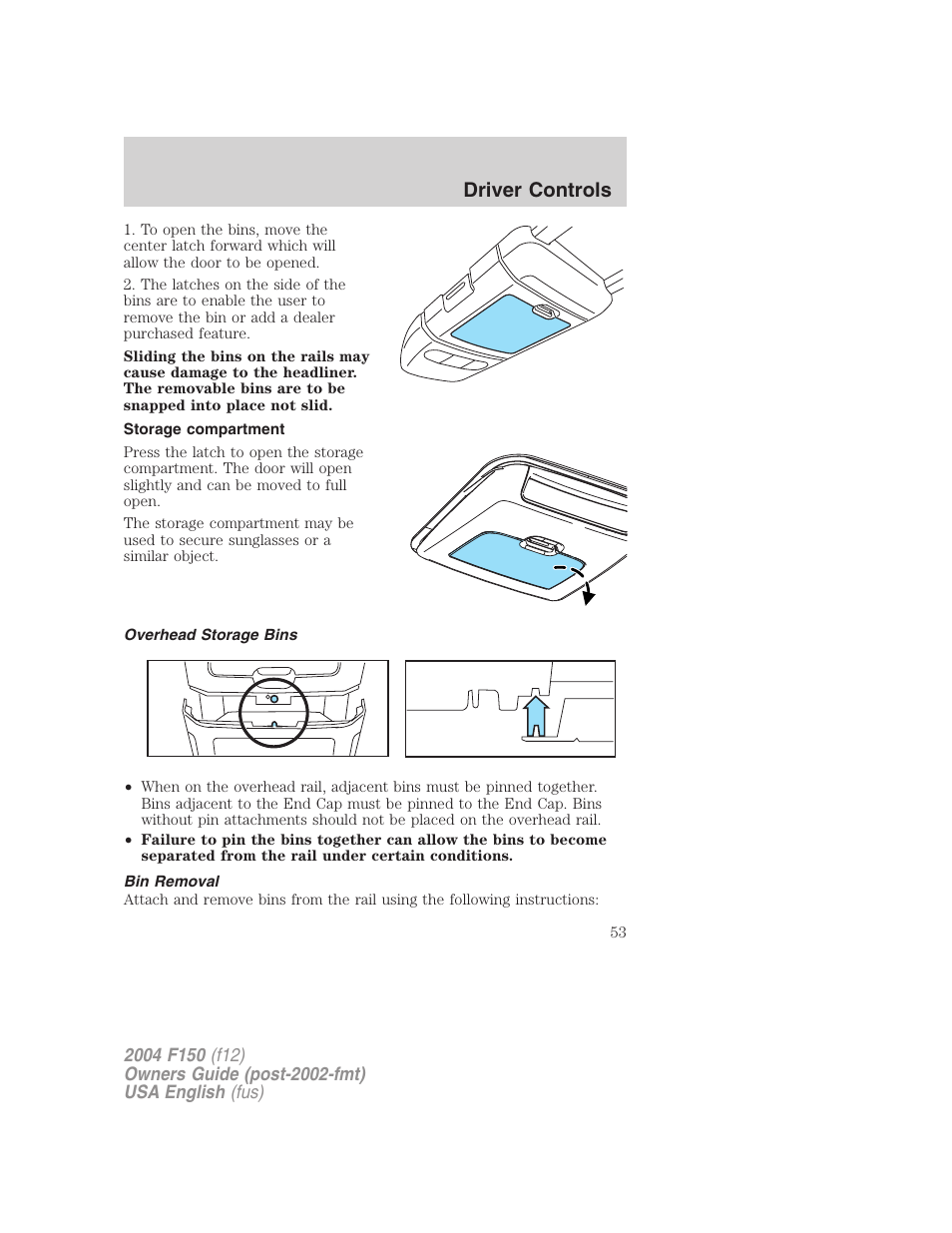 Driver controls | FORD 2004 F-150 v.3 User Manual | Page 53 / 304