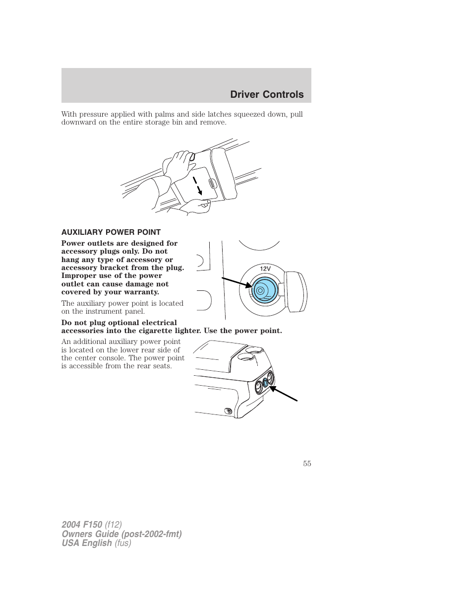 Driver controls | FORD 2004 F-150 v.3 User Manual | Page 55 / 304