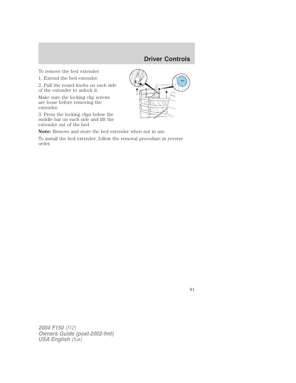 Driver controls | FORD 2004 F-150 v.3 User Manual | Page 81 / 304