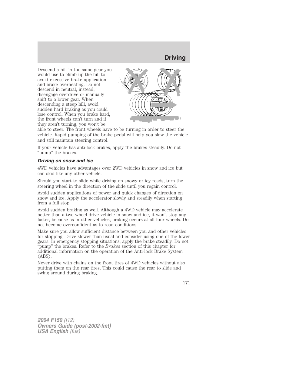 Driving | FORD 2004 F-150 v.4 User Manual | Page 171 / 296