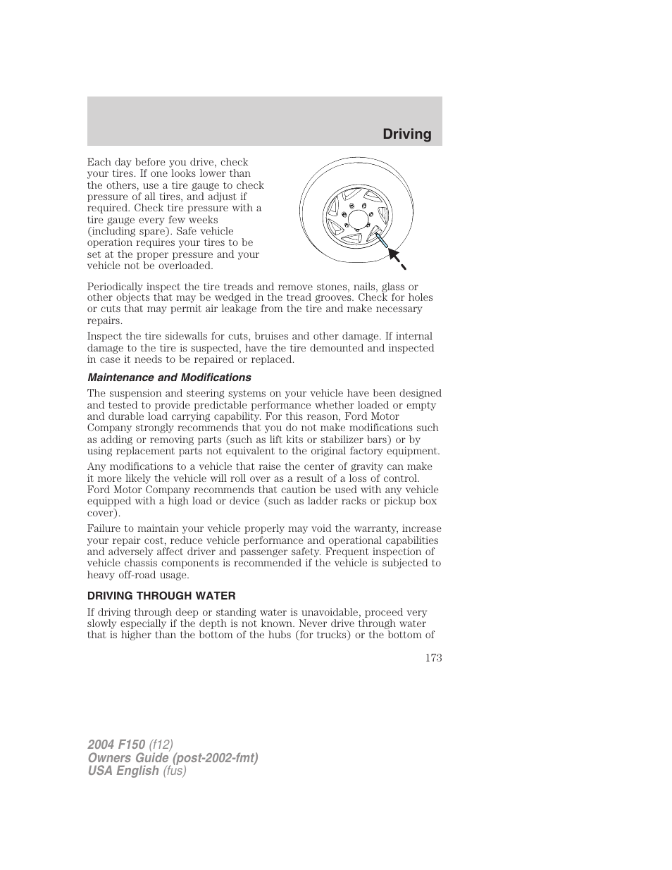 Driving | FORD 2004 F-150 v.4 User Manual | Page 173 / 296