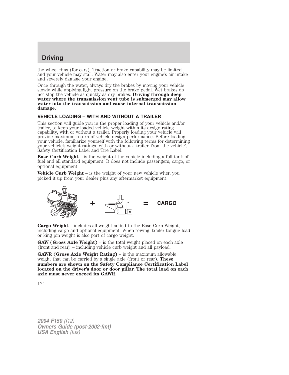 Driving | FORD 2004 F-150 v.4 User Manual | Page 174 / 296