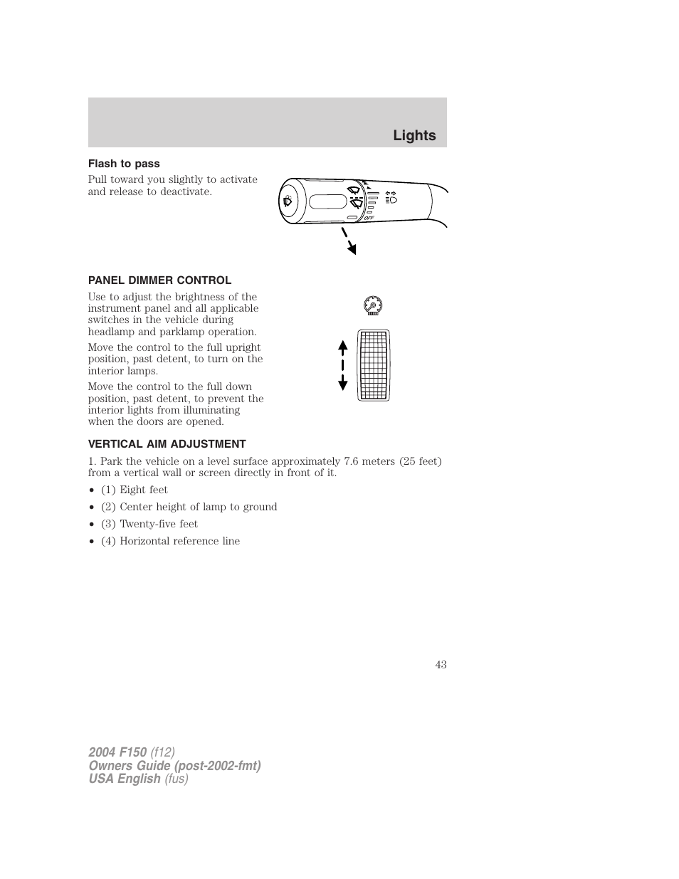 Lights | FORD 2004 F-150 v.4 User Manual | Page 43 / 296