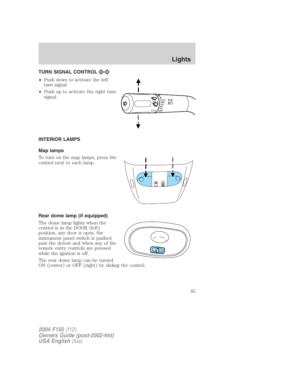 Lights | FORD 2004 F-150 v.4 User Manual | Page 45 / 296