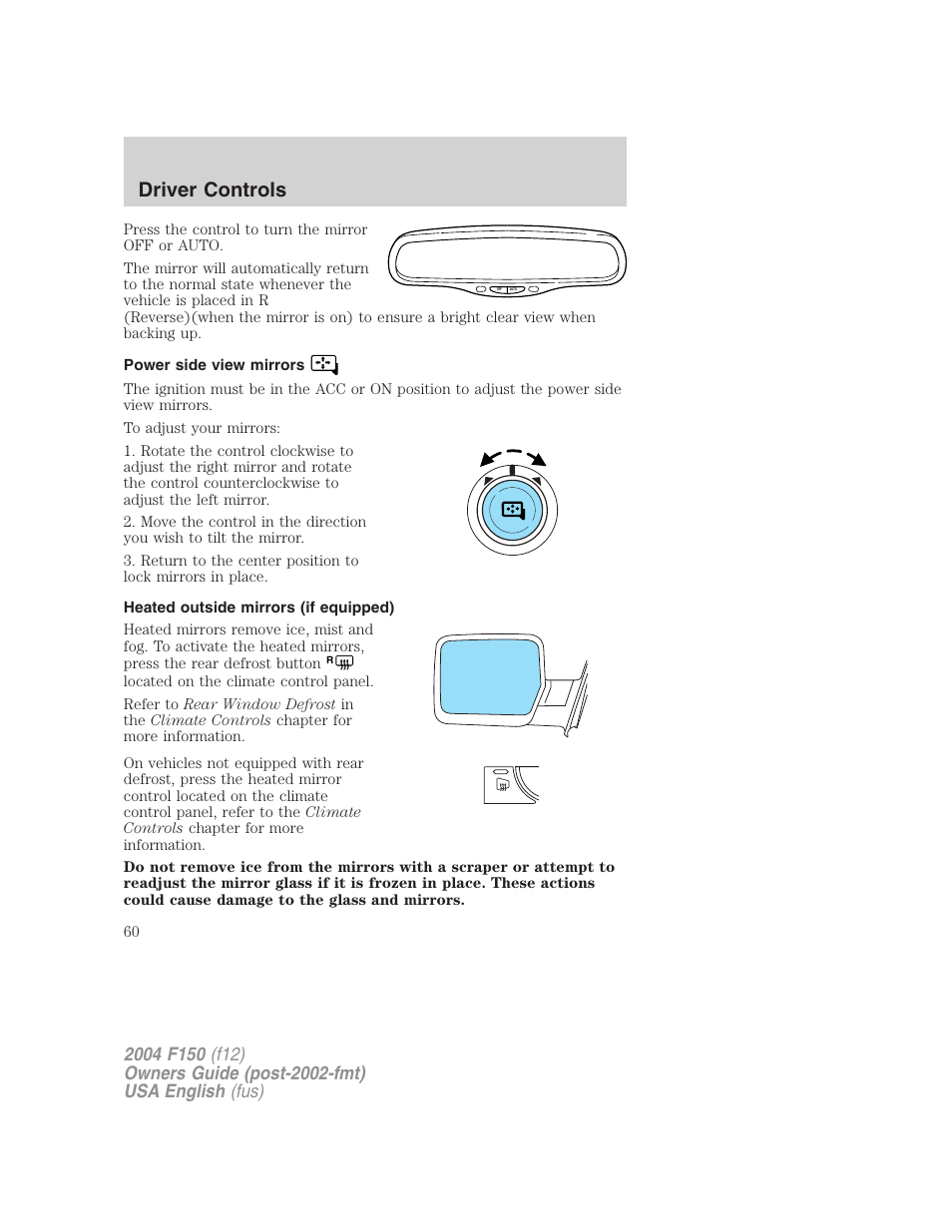 Driver controls | FORD 2004 F-150 v.4 User Manual | Page 60 / 296