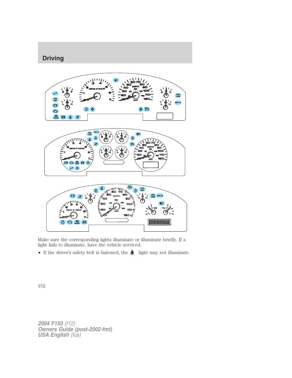 Driving | FORD 2004 F-150 v.5 User Manual | Page 152 / 304