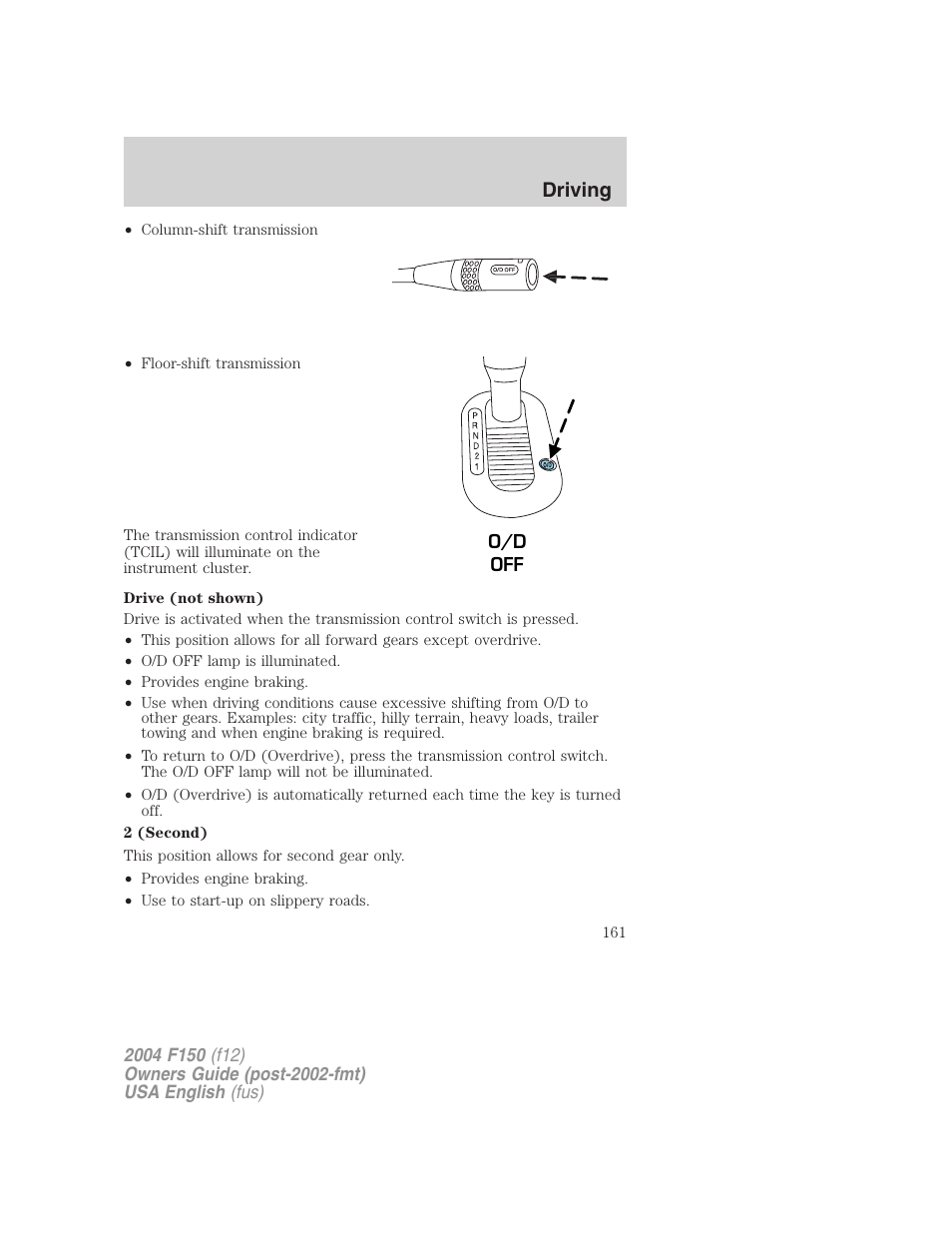 Driving | FORD 2004 F-150 v.5 User Manual | Page 161 / 304