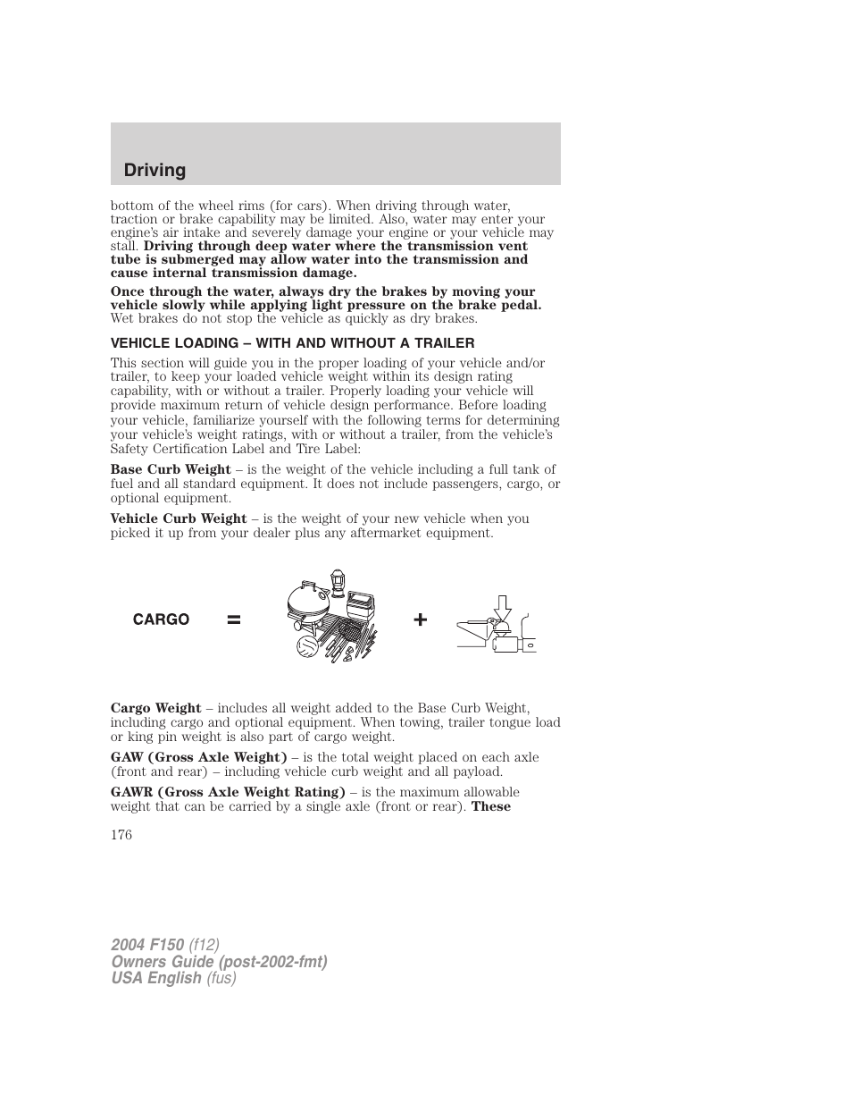 Driving | FORD 2004 F-150 v.5 User Manual | Page 176 / 304