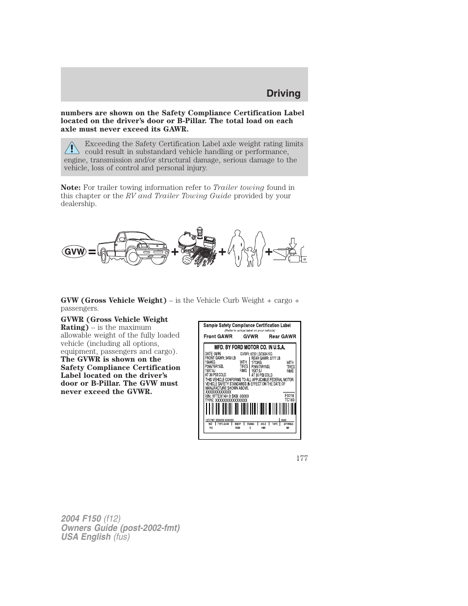 Driving | FORD 2004 F-150 v.5 User Manual | Page 177 / 304