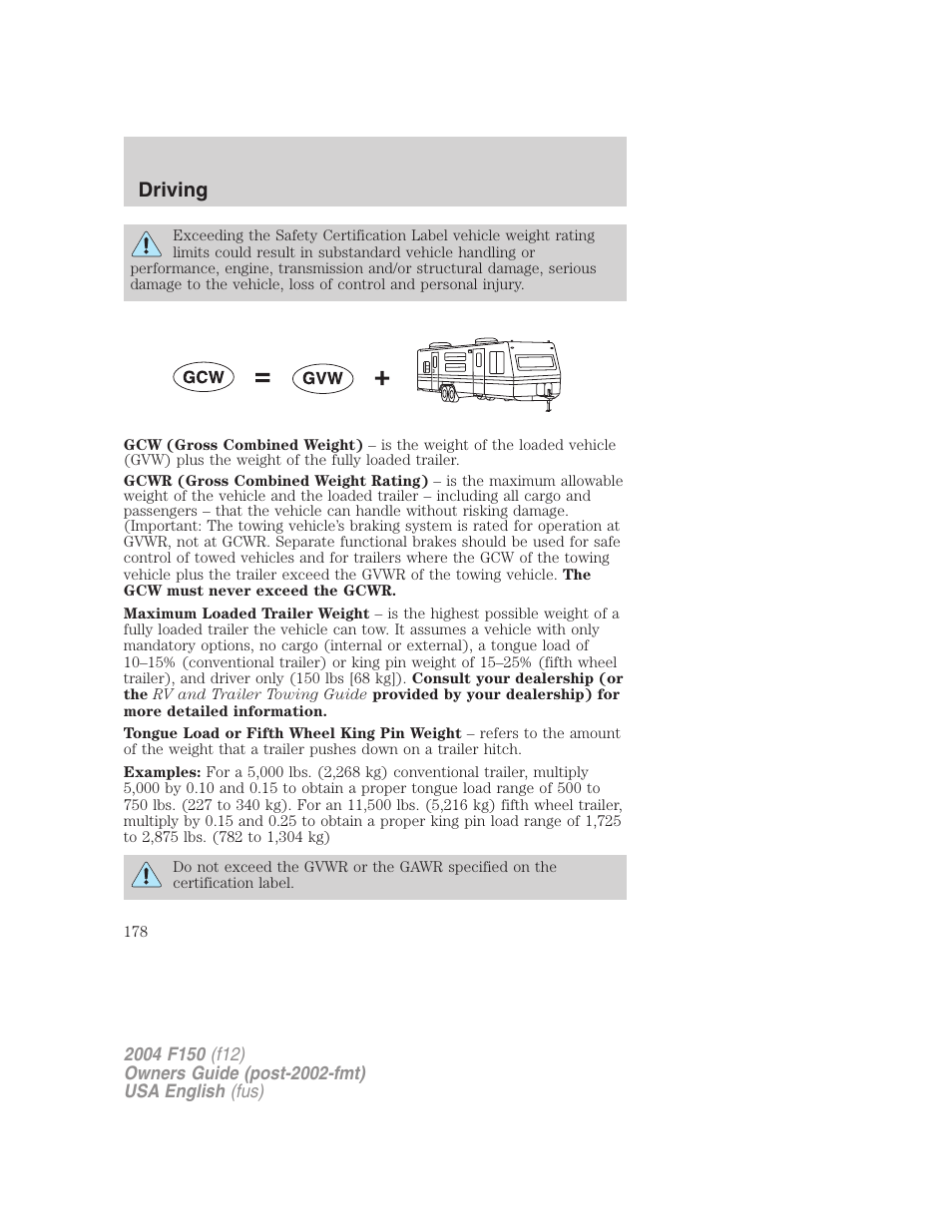 Driving | FORD 2004 F-150 v.5 User Manual | Page 178 / 304