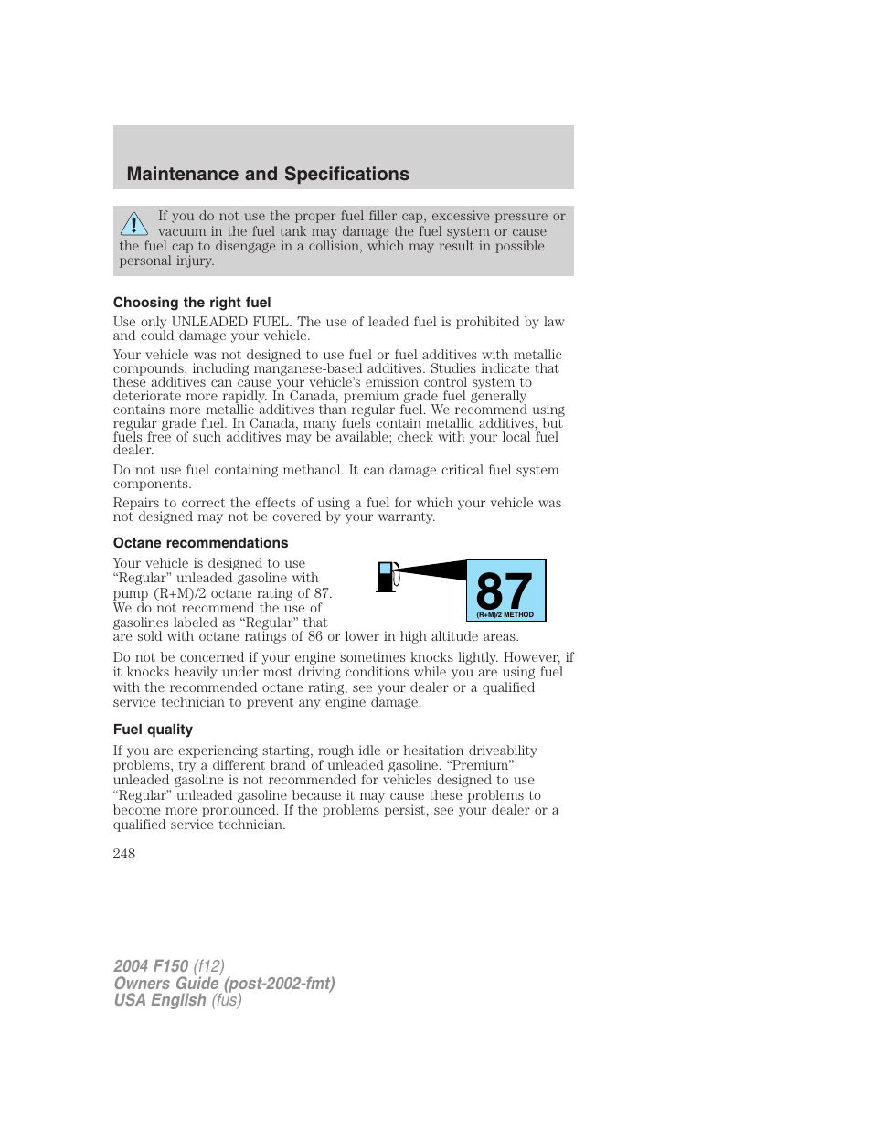 FORD 2004 F-150 v.5 User Manual | Page 248 / 304