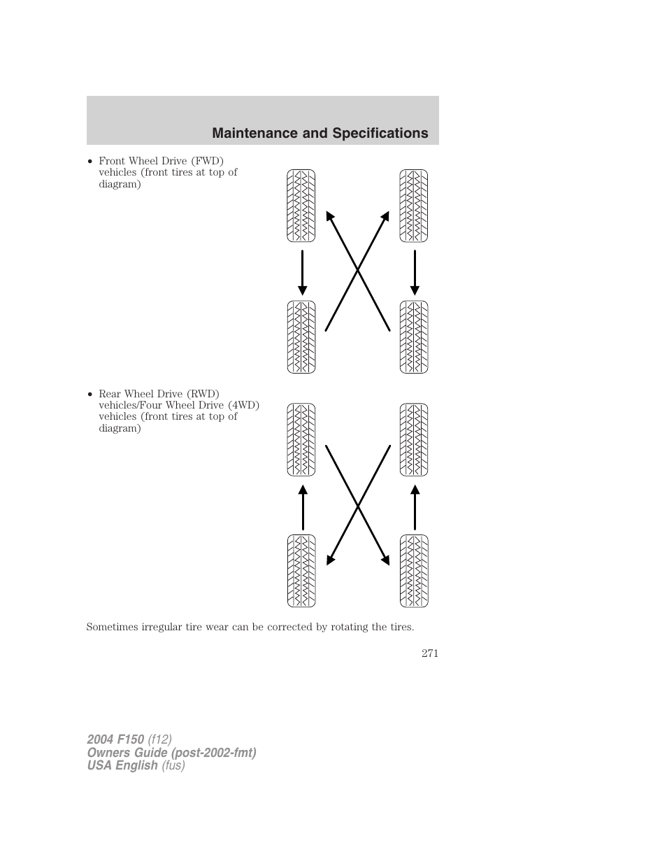 Maintenance and specifications | FORD 2004 F-150 v.5 User Manual | Page 271 / 304