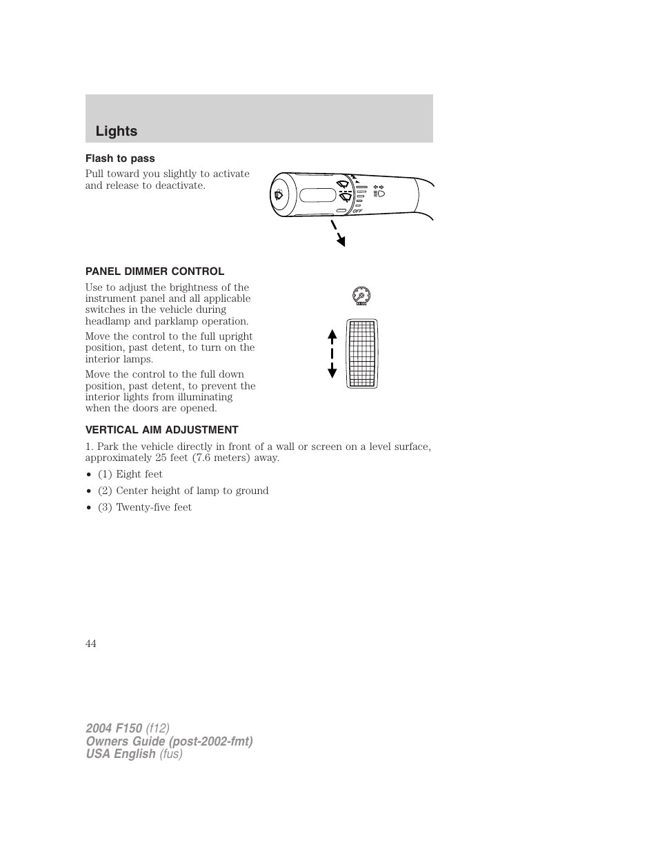 Lights | FORD 2004 F-150 v.5 User Manual | Page 44 / 304
