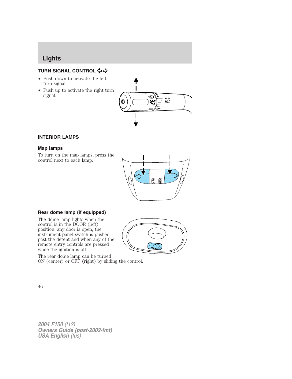 Lights | FORD 2004 F-150 v.5 User Manual | Page 46 / 304