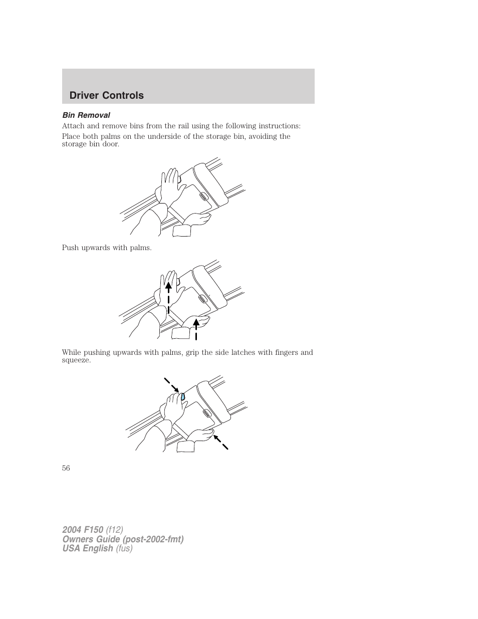 Driver controls | FORD 2004 F-150 v.5 User Manual | Page 56 / 304