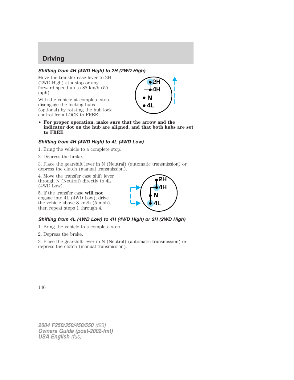 Driving | FORD 2004 F-550 v.1 User Manual | Page 146 / 304