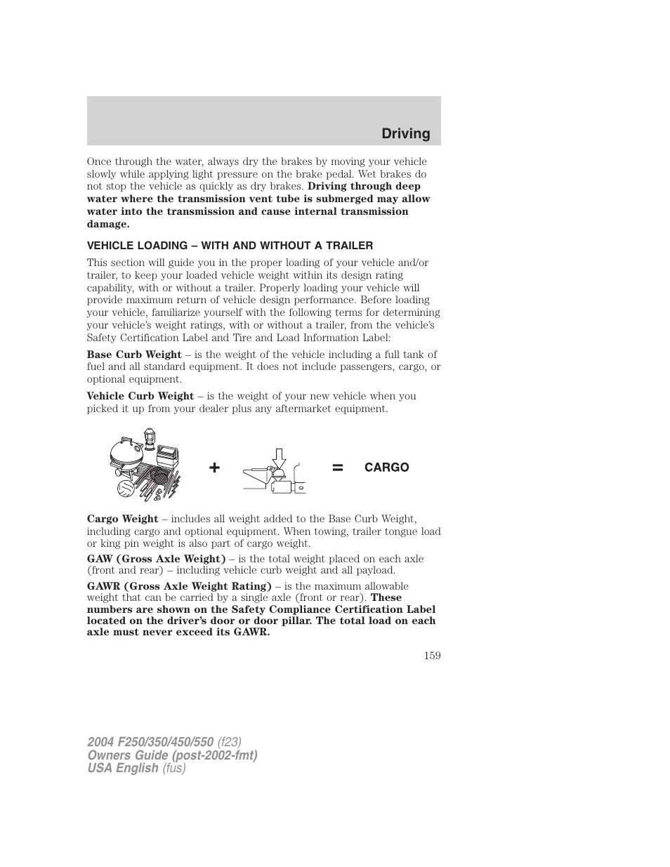 Driving | FORD 2004 F-550 v.1 User Manual | Page 159 / 304