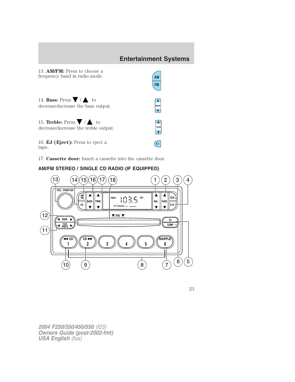 Entertainment systems | FORD 2004 F-550 v.1 User Manual | Page 23 / 304