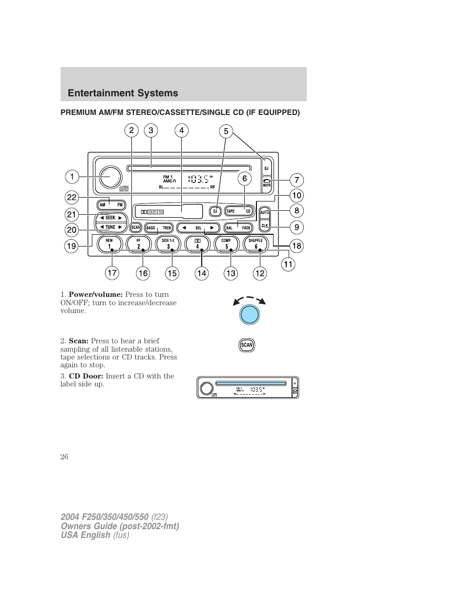 Entertainment systems | FORD 2004 F-550 v.1 User Manual | Page 26 / 304