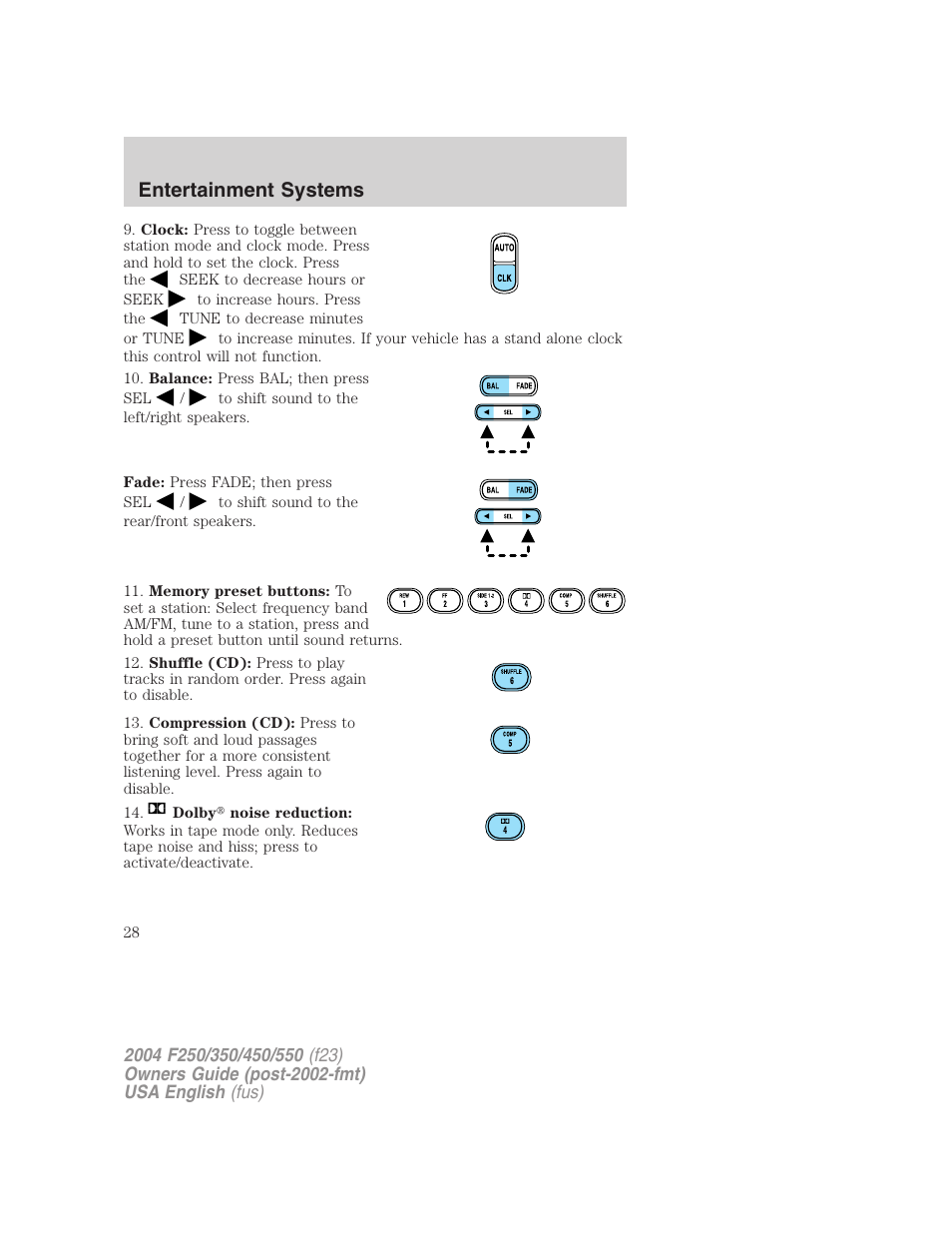 Entertainment systems | FORD 2004 F-550 v.1 User Manual | Page 28 / 304