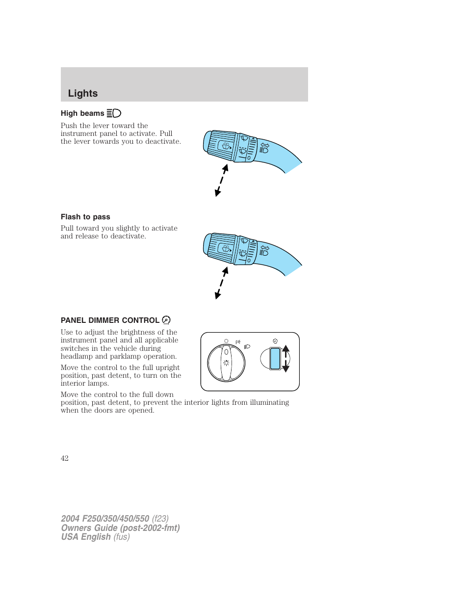 Lights | FORD 2004 F-550 v.1 User Manual | Page 42 / 304