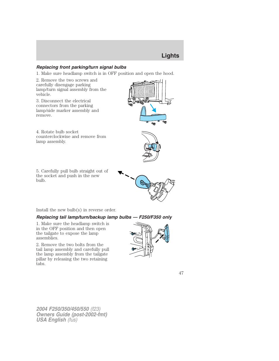 Lights | FORD 2004 F-550 v.1 User Manual | Page 47 / 304