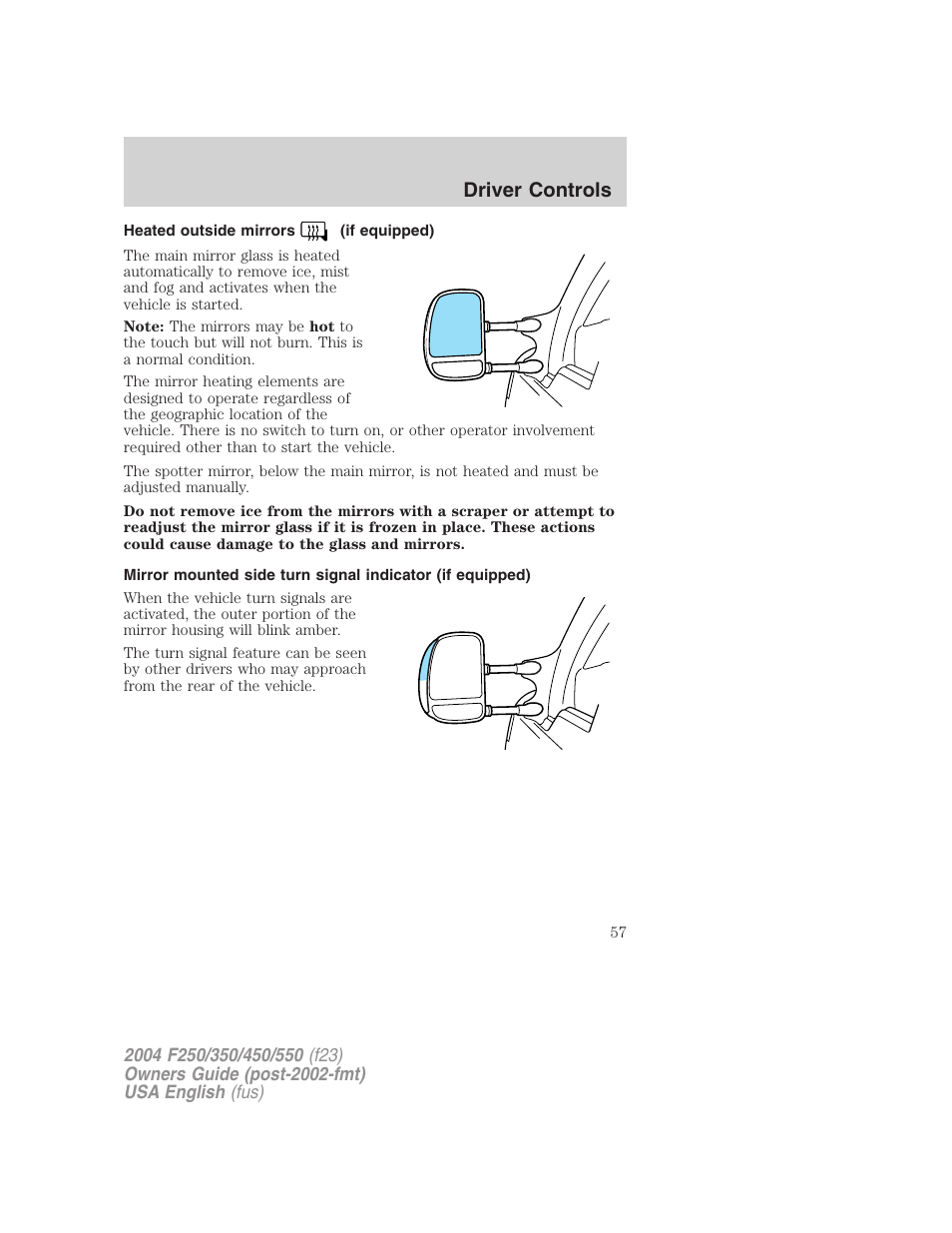 Driver controls | FORD 2004 F-550 v.1 User Manual | Page 57 / 304
