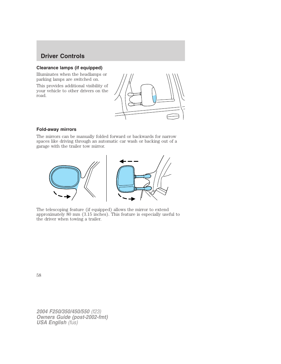 Driver controls | FORD 2004 F-550 v.1 User Manual | Page 58 / 304