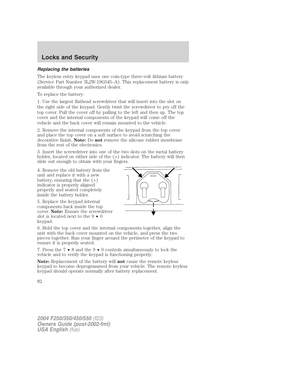 Locks and security | FORD 2004 F-550 v.1 User Manual | Page 82 / 304