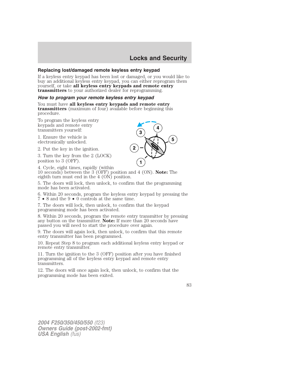 Locks and security | FORD 2004 F-550 v.1 User Manual | Page 83 / 304