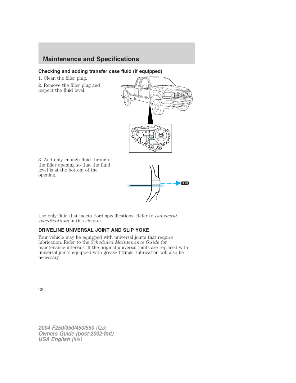 Maintenance and specifications | FORD 2004 F-550 v.2 User Manual | Page 264 / 312