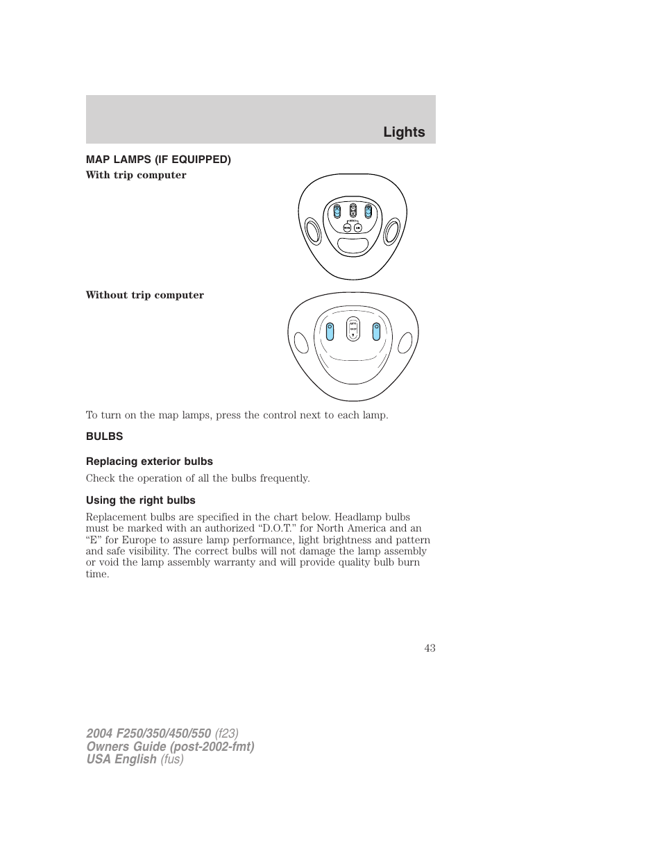 Lights | FORD 2004 F-550 v.2 User Manual | Page 43 / 312