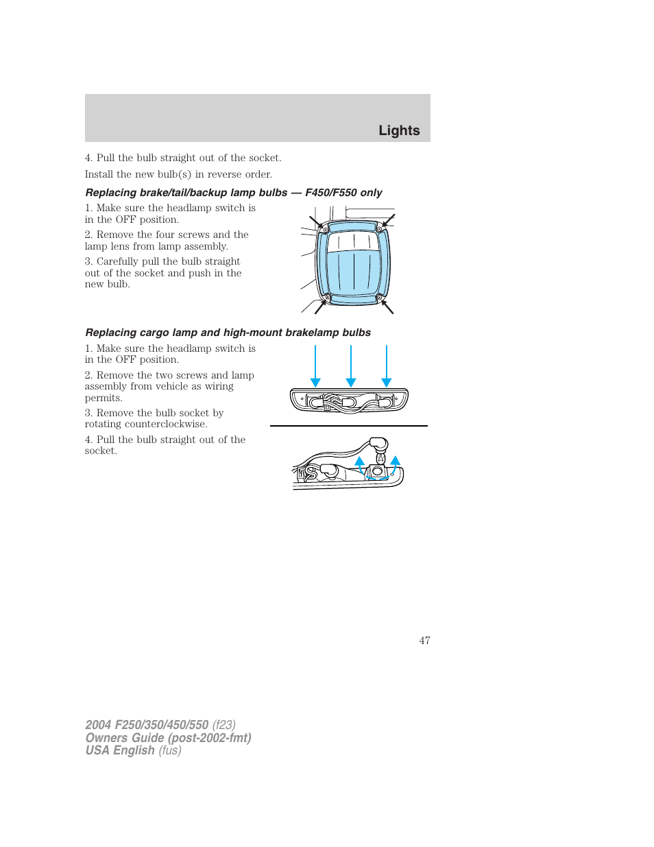 Lights | FORD 2004 F-550 v.2 User Manual | Page 47 / 312