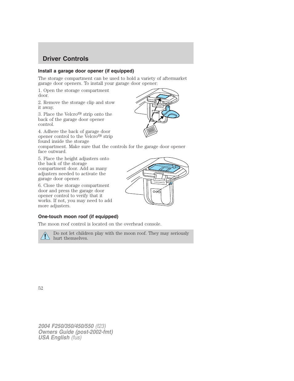 Driver controls | FORD 2004 F-550 v.2 User Manual | Page 52 / 312