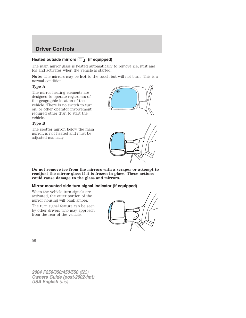 Driver controls | FORD 2004 F-550 v.2 User Manual | Page 56 / 312