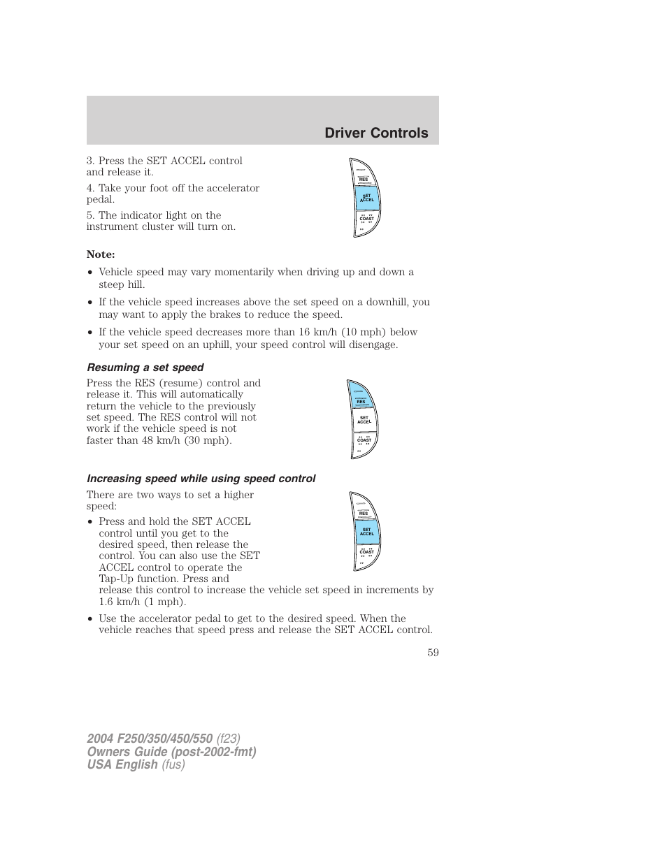 Driver controls | FORD 2004 F-550 v.2 User Manual | Page 59 / 312