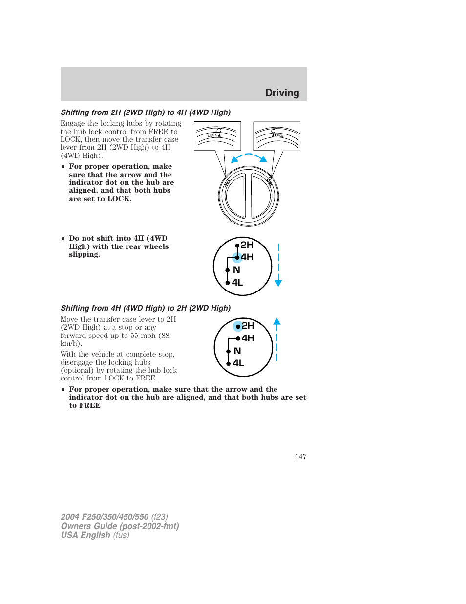 Driving | FORD 2004 F-550 v.3 User Manual | Page 147 / 312