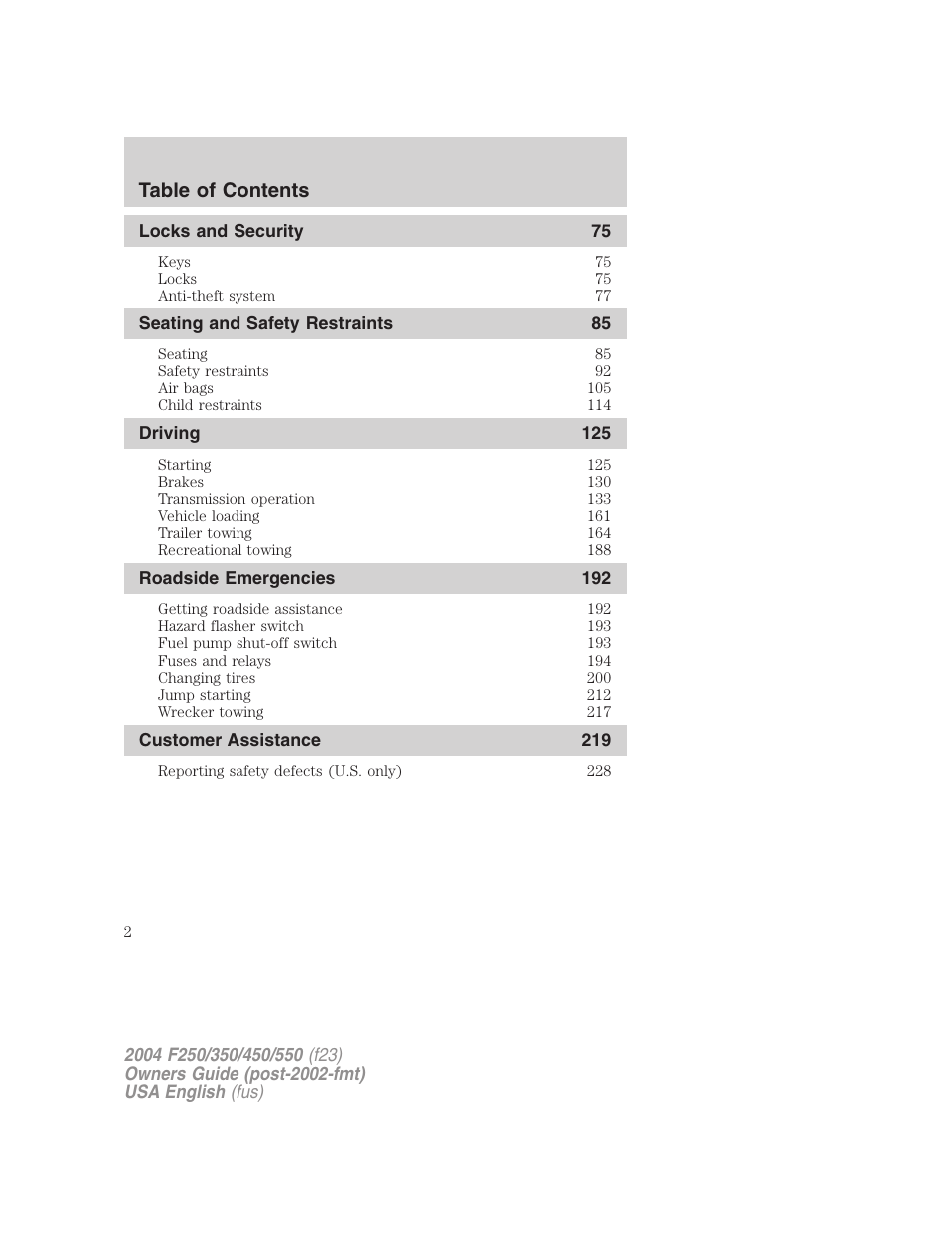 FORD 2004 F-550 v.3 User Manual | Page 2 / 312