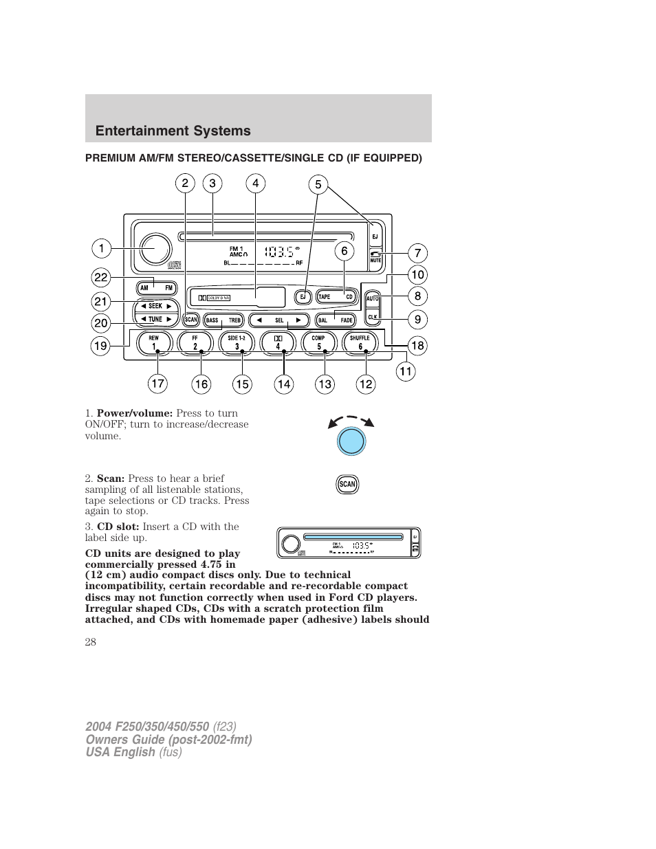 Entertainment systems | FORD 2004 F-550 v.3 User Manual | Page 28 / 312