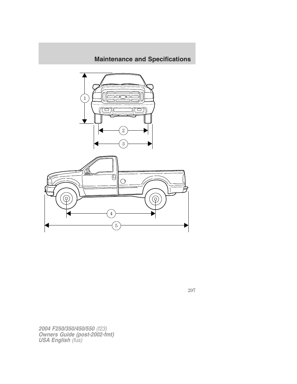 Maintenance and specifications | FORD 2004 F-550 v.3 User Manual | Page 297 / 312