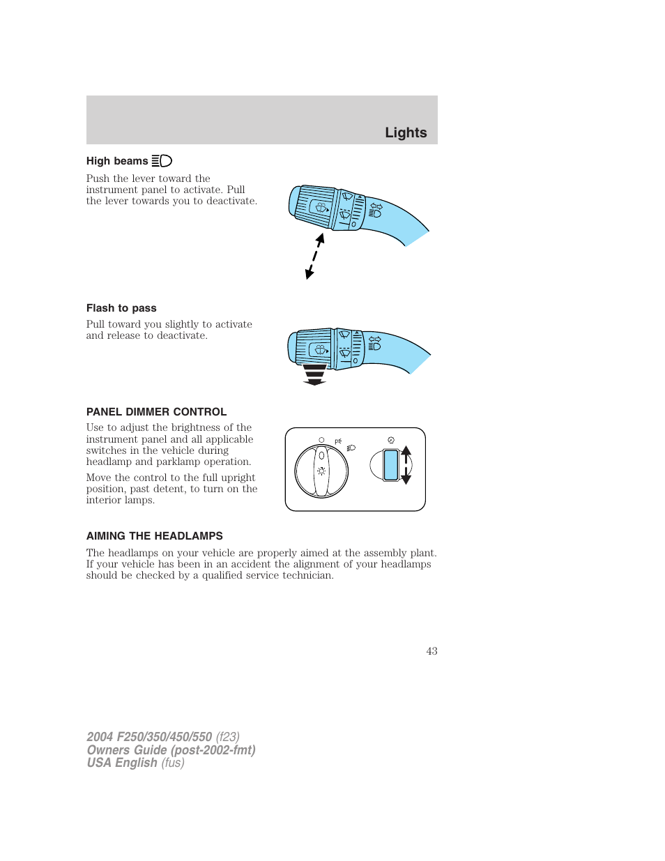 Lights | FORD 2004 F-550 v.3 User Manual | Page 43 / 312